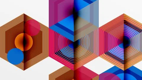 Creative hexagons geometric shapes design Stockillustratie