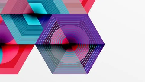 Creative hexagons geometric shapes design Stock Illustration