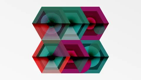 Creative hexagons geometric shapes design Stockillustratie
