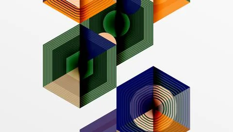 Creative hexagons geometric shapes design Illustrazione stock