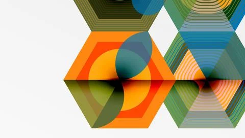 Creative hexagons geometric shapes design Stock Illustration
