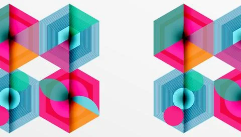 Creative hexagons geometric shapes design Stockillustratie
