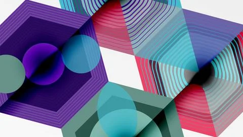 Creative hexagons geometric shapes design Stock Illustration