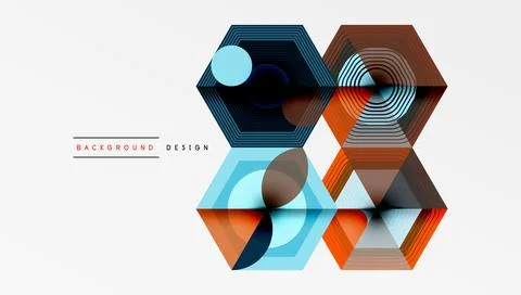 Creative hexagons geometric shapes design Stockillustratie