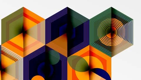 Creative hexagons geometric shapes design Stockillustratie
