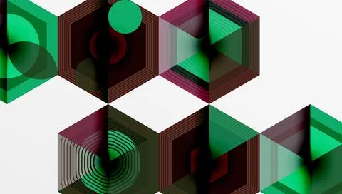 Creative hexagons geometric shapes design Stock Illustration