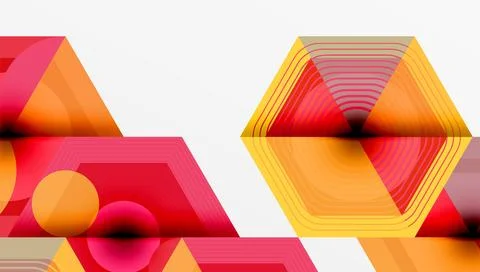 Creative hexagons geometric shapes design Stock Illustration