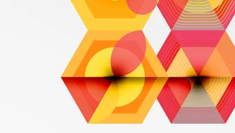 Creative hexagons geometric shapes design Stockillustratie