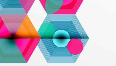 Creative hexagons geometric shapes design Stockillustratie