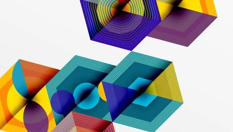 Creative hexagons geometric shapes design Stockillustratie
