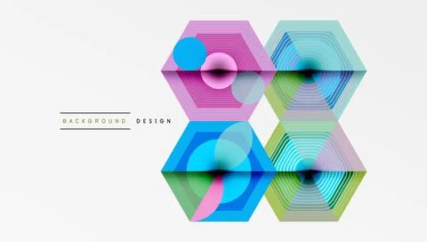 Creative hexagons geometric shapes design Illustrazione stock