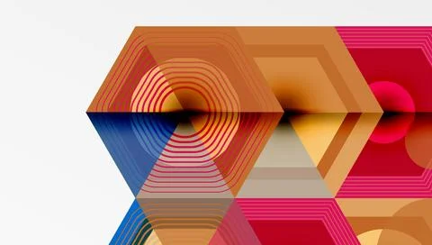 Creative hexagons geometric shapes design Stock Illustration