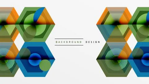 Creative hexagons geometric shapes design 스톡 일러스트