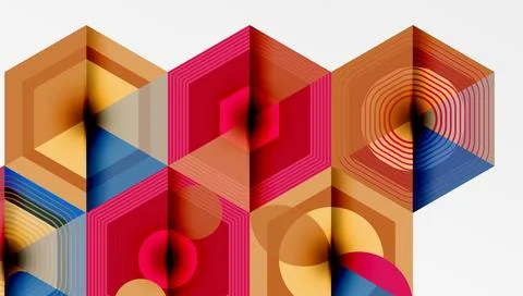 Creative hexagons geometric shapes design Stock Illustration