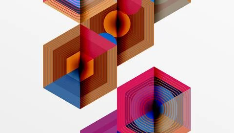 Creative hexagons geometric shapes design Illustrazione stock