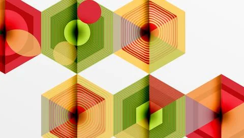 Creative hexagons geometric shapes design Stock Illustration