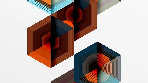 Creative hexagons geometric shapes design Illustrazione stock