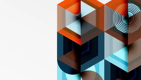 Creative hexagons geometric shapes design Stockillustratie