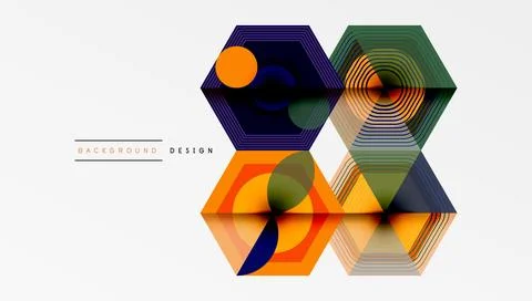 Creative hexagons geometric shapes design Stockillustratie