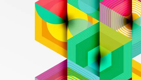 Creative hexagons geometric shapes design Stock Illustration