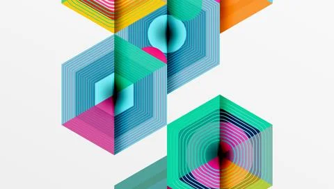 Creative hexagons geometric shapes design Illustrazione stock