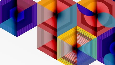 Creative hexagons geometric shapes design Stockillustratie