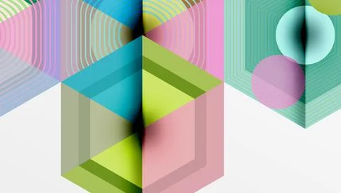 Creative hexagons geometric shapes design Illustrazione stock