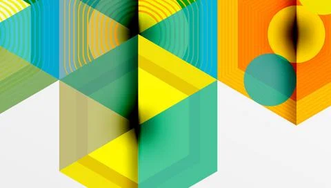 Creative hexagons geometric shapes design Stockillustratie