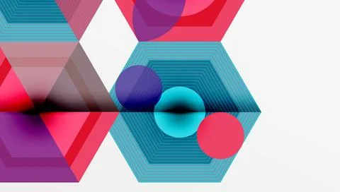 Creative hexagons geometric shapes design Illustrazione stock