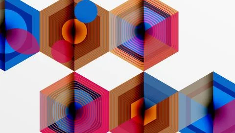 Creative hexagons geometric shapes design Stock Illustration