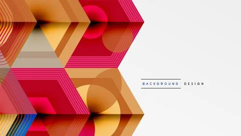 Creative hexagons geometric shapes design Stock Illustration