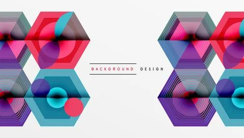 Creative hexagons geometric shapes design Stock Illustration