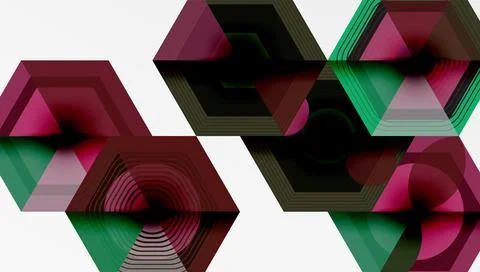 Creative hexagons geometric shapes design Illustrazione stock