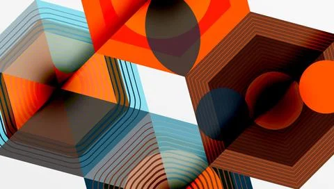 Creative hexagons geometric shapes design Illustrazione stock