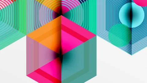 Creative hexagons geometric shapes design Stockillustratie