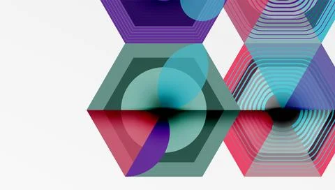Creative hexagons geometric shapes design Stockillustratie