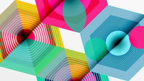 Creative hexagons geometric shapes design Illustrazione stock