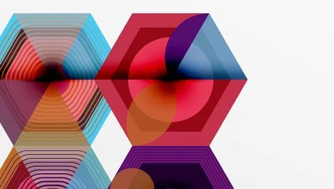 Creative hexagons geometric shapes design Illustrazione stock