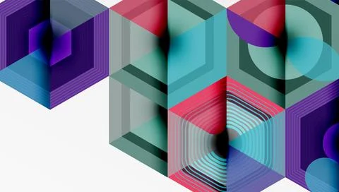 Creative hexagons geometric shapes design Stock Illustration