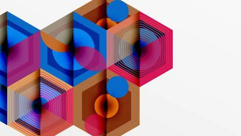 Creative hexagons geometric shapes design Illustrazione stock