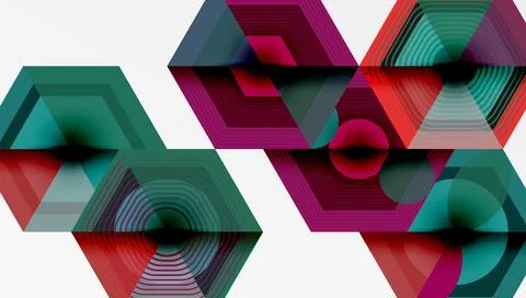 Creative hexagons geometric shapes design Stock Illustration