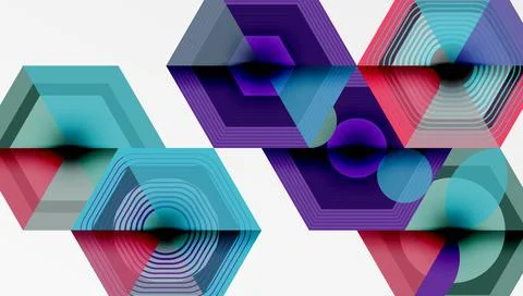 Creative hexagons geometric shapes design Illustrazione stock