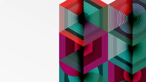 Creative hexagons geometric shapes design Stockillustratie