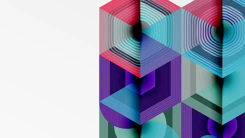 Creative hexagons geometric shapes design Stockillustratie