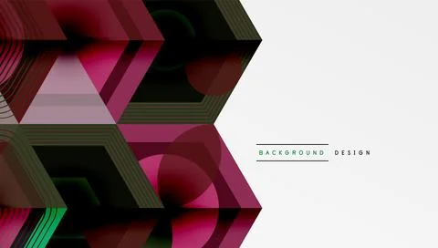 Creative hexagons geometric shapes design Illustrazione stock