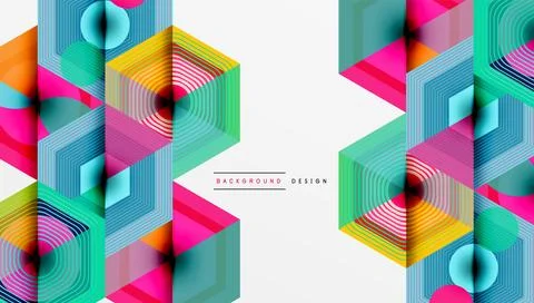 Creative hexagons geometric shapes design Stockillustratie