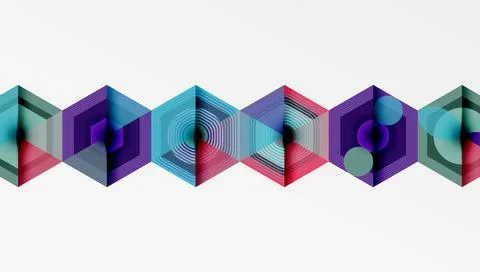 Creative hexagons geometric shapes design Illustrazione stock