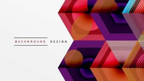 Creative hexagons geometric shapes design Stock Illustration