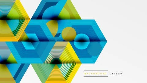 Creative hexagons geometric shapes design Illustrazione stock