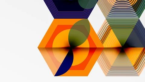 Creative hexagons geometric shapes design 스톡 일러스트